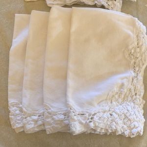 Battenburg lace cloth napkins